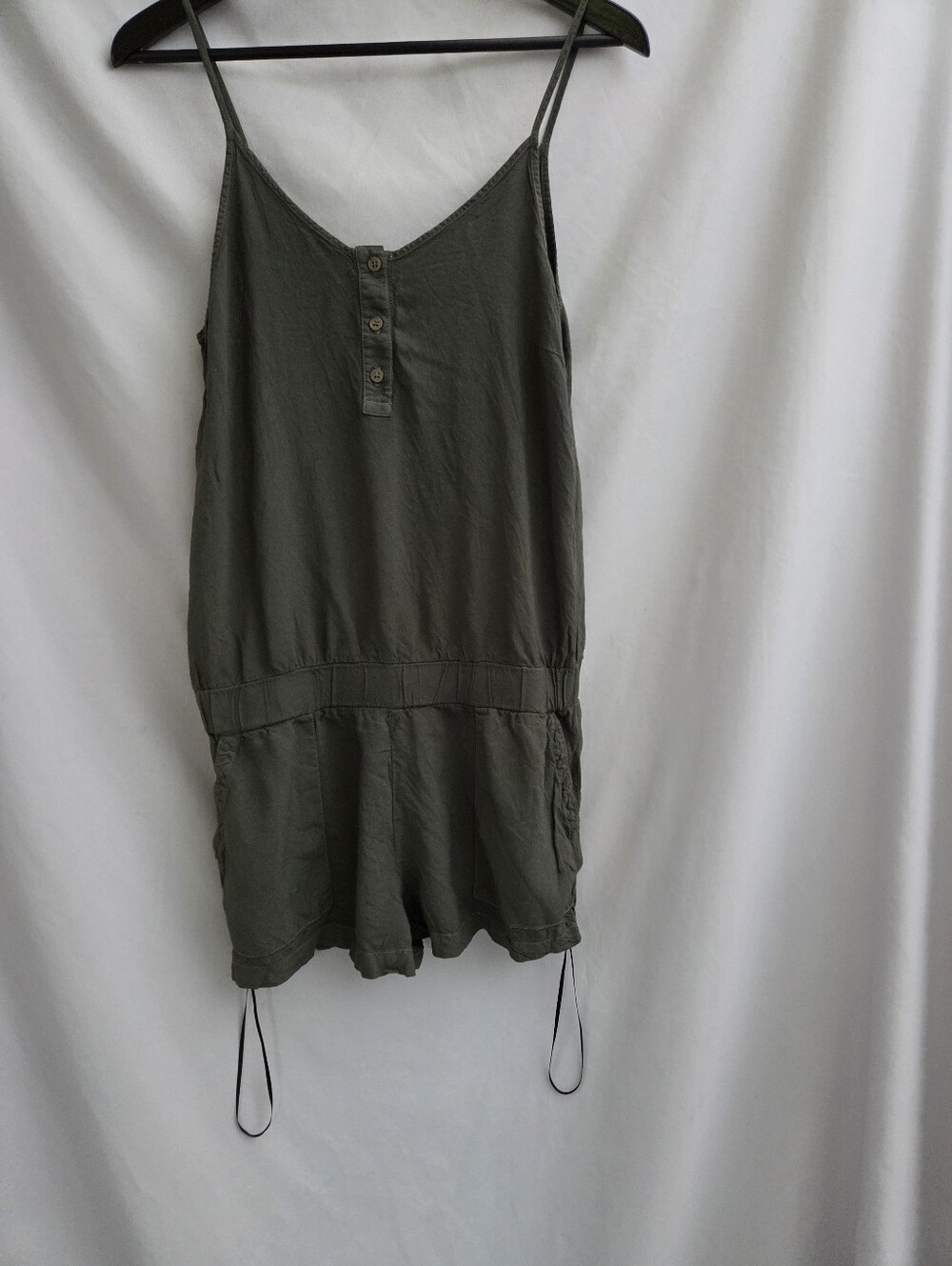 Olive Green Spaghetti Strap Romper